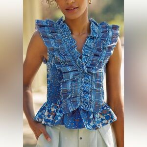 Ruffled V-Neck Blouse